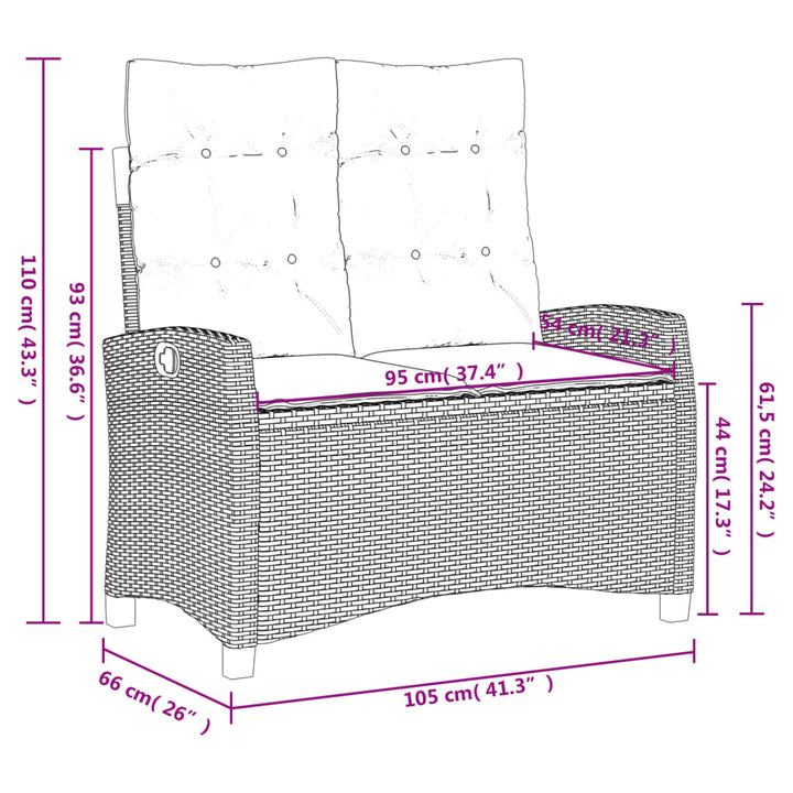 Set Mobilier De Grădină Cu Perne, 4 Piese, Negru, Poliratan