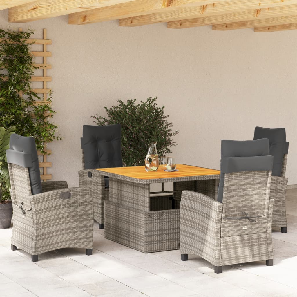 Set Mobilier De Grădină Cu Perne, 2 Piese, Gri, Poliratan
