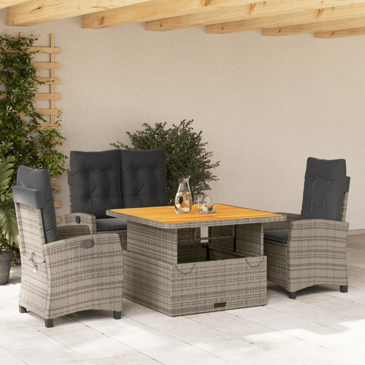Set Mobilier De Grădină Cu Perne, 2 Piese, Gri, Poliratan