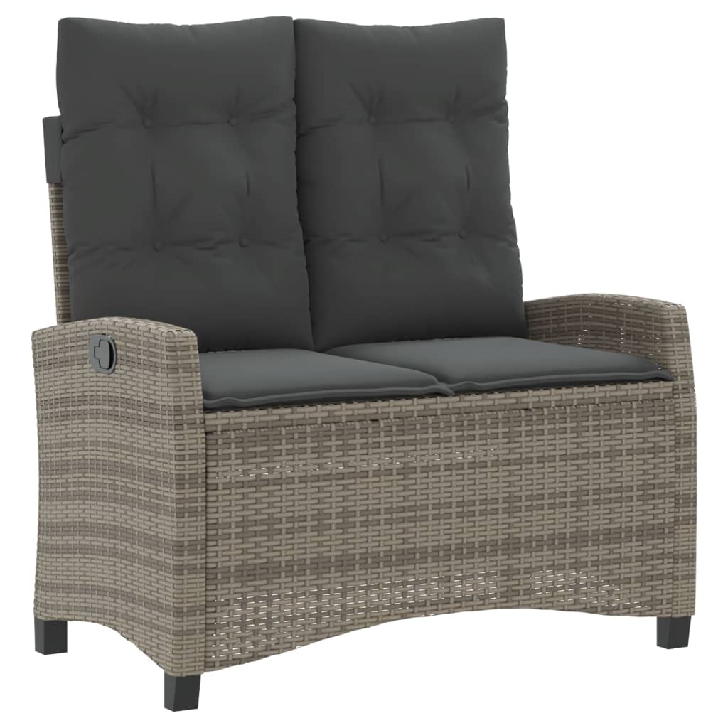 Set Mobilier De Grădină Cu Perne, 2 Piese, Gri, Poliratan