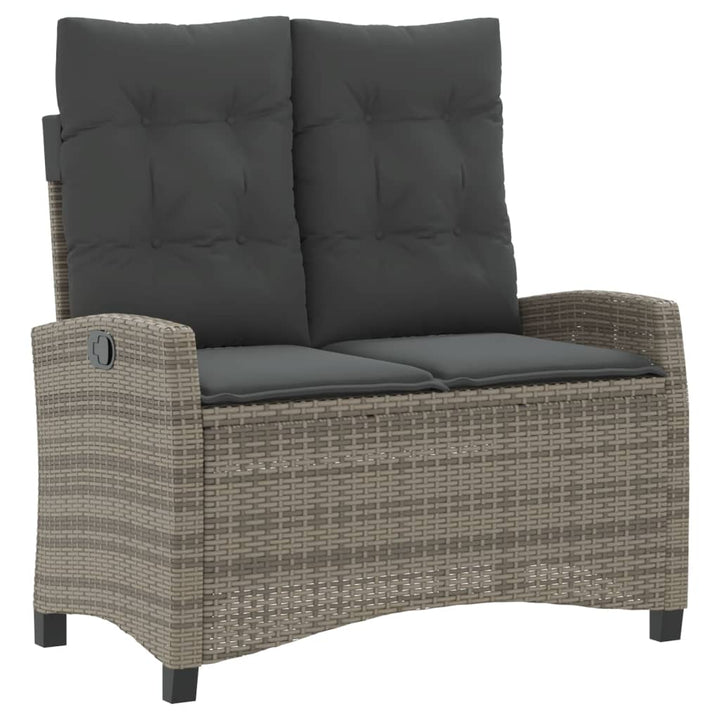 Set Mobilier De Grădină Cu Perne, 2 Piese, Gri, Poliratan