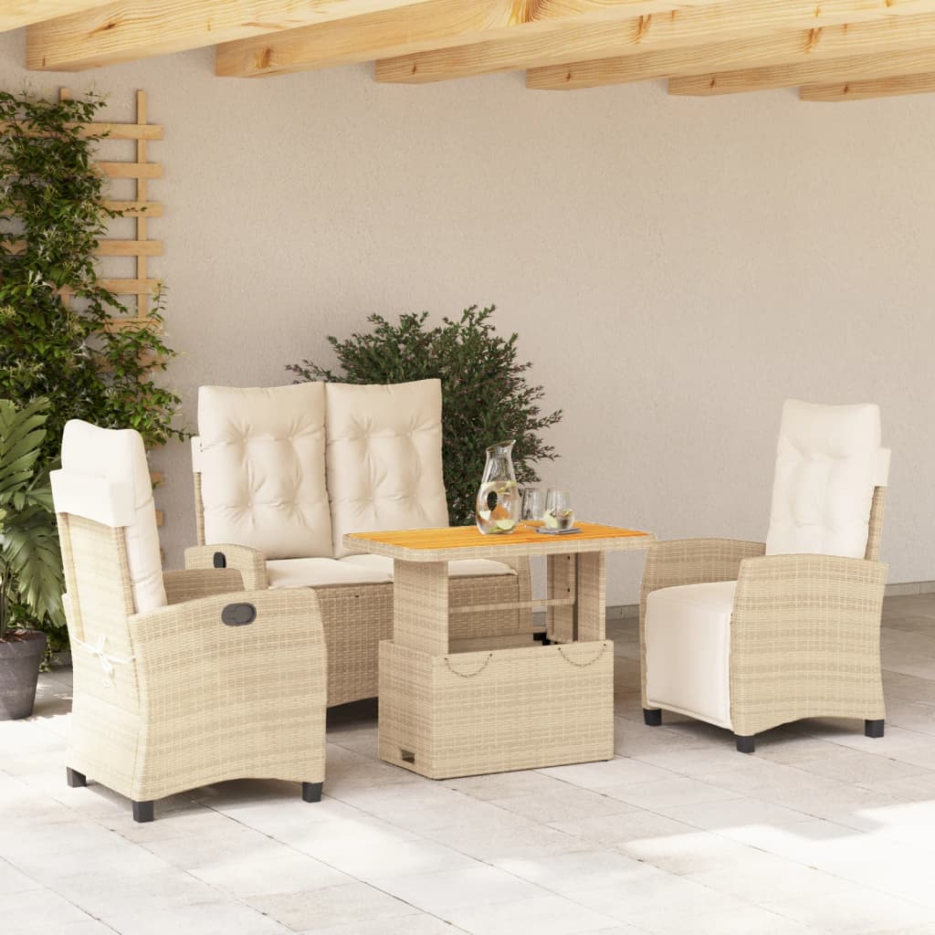 Set Mobilier De Grădină Cu Perne, 5 Piese, Bej, Poliratan