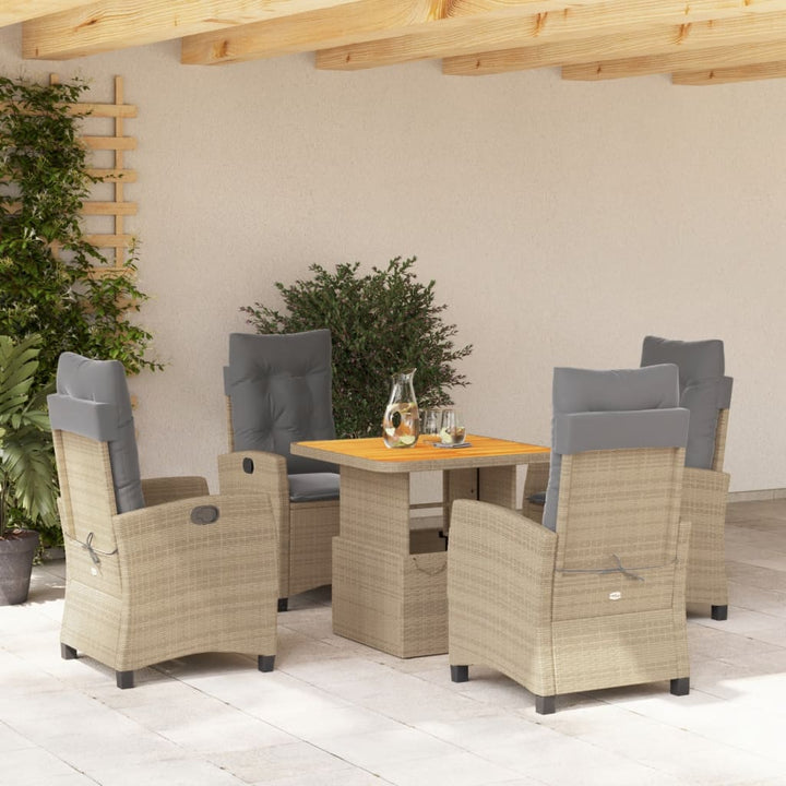 Set Mobilier De Grădină, 2 Piese, Cu Perne, Bej, Poliratan