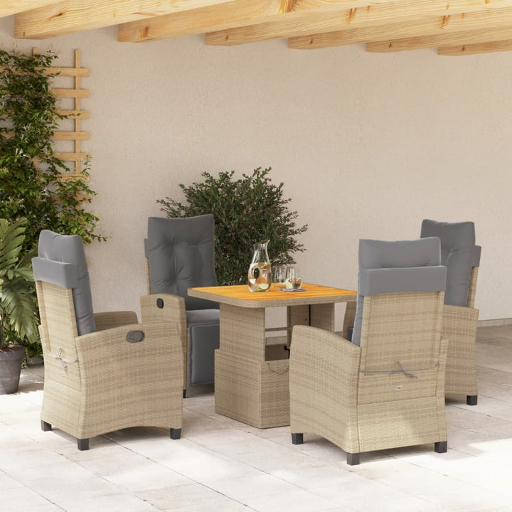 Set Mobilier De Grădină, 2 Piese, Cu Perne, Bej, Poliratan