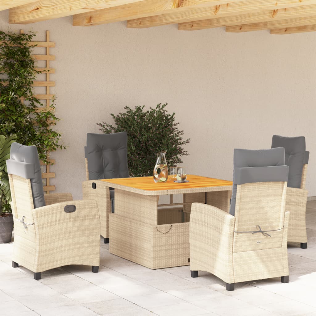 Set Mobilier De Grădină, 2 Piese, Cu Perne, Bej, Poliratan