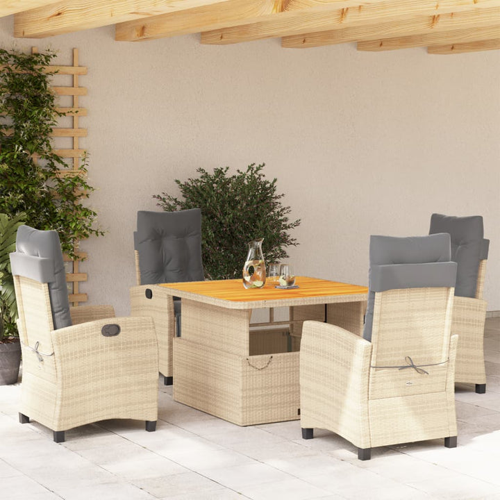 Set Mobilier De Grădină, 2 Piese, Cu Perne, Bej, Poliratan