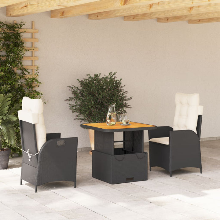 Set Mobilier De Grădină Cu Perne, 5 Piese, Negru, Poliratan