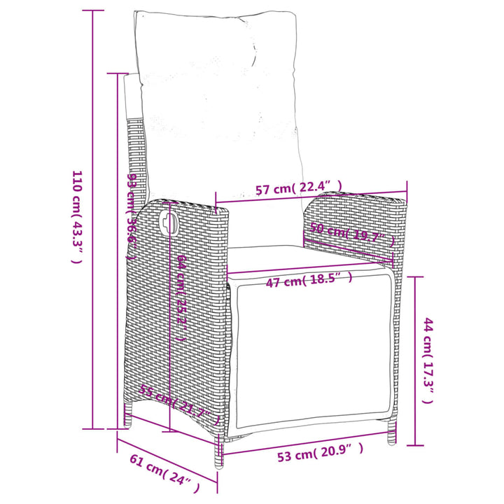 Set Mobilier De Grădină Cu Perne, 5 Piese, Negru, Poliratan