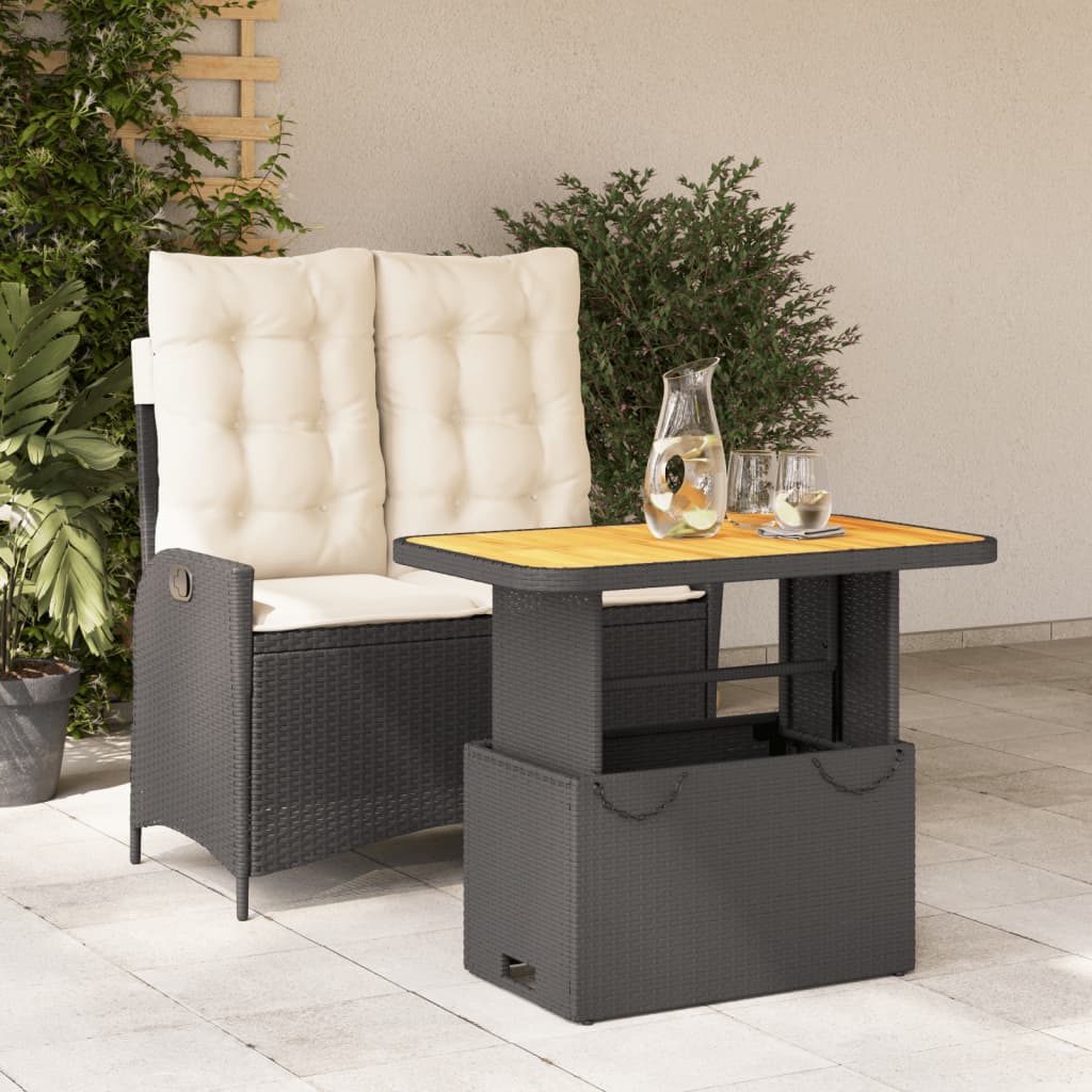 Set Mobilier De Grădină Cu Perne, 5 Piese, Negru, Poliratan