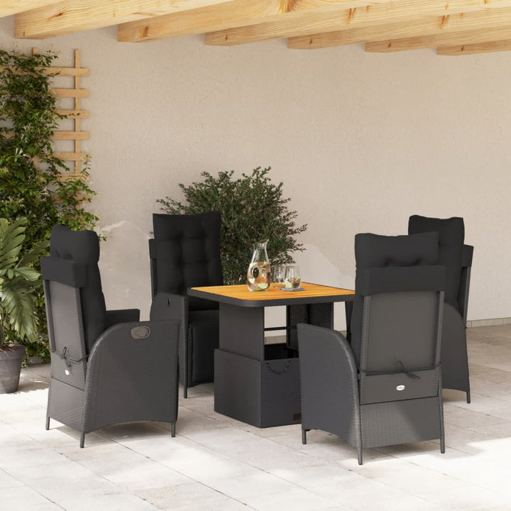 Set Mobilier De Grădină Cu Perne, 2 Piese, Negru, Poliratan