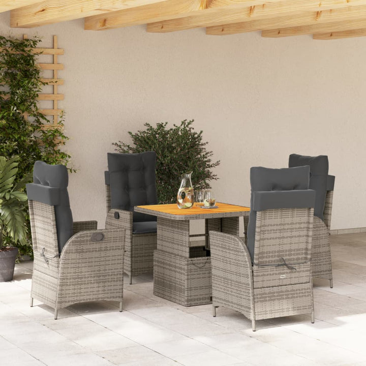 Set Mobilier De Grădină Cu Perne, 2 Piese, Gri, Poliratan