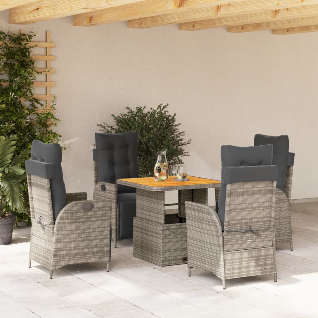 Set Mobilier De Grădină Cu Perne, 2 Piese, Gri, Poliratan
