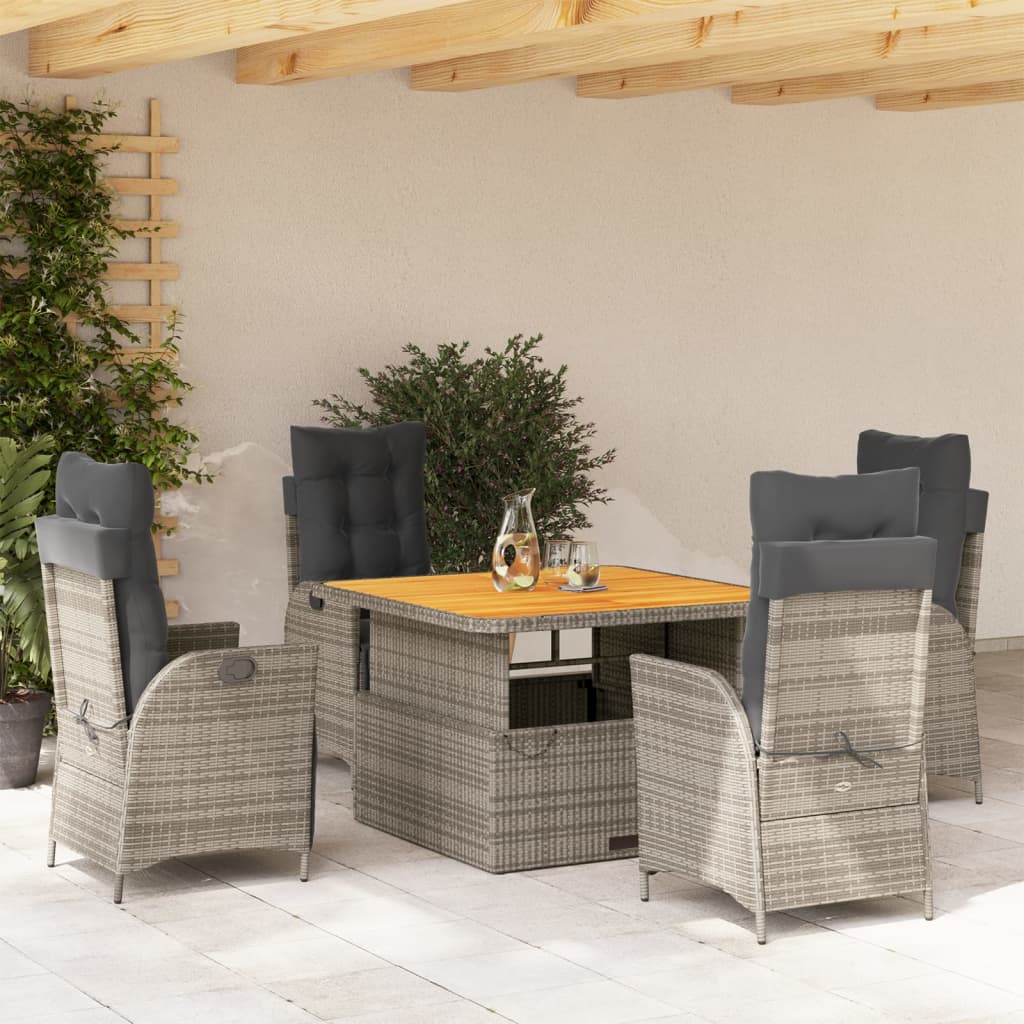 Set Mobilier De Grădină Cu Perne, 2 Piese, Gri, Poliratan