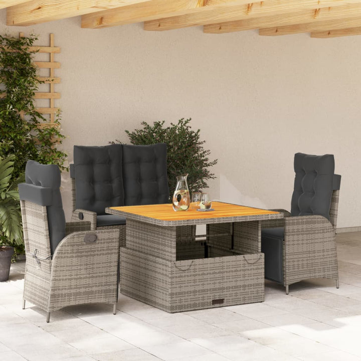 Set Mobilier De Grădină Cu Perne, 2 Piese, Gri, Poliratan