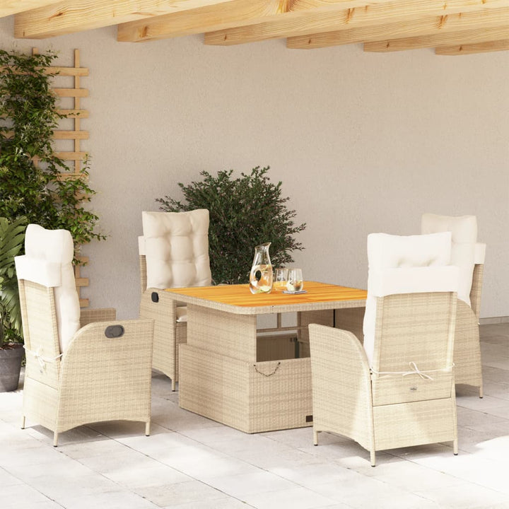 Set Mobilier De Grădină, 2 Piese, Cu Perne, Bej, Poliratan
