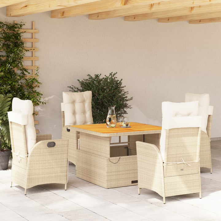 Set Mobilier De Grădină, 2 Piese, Cu Perne, Bej, Poliratan