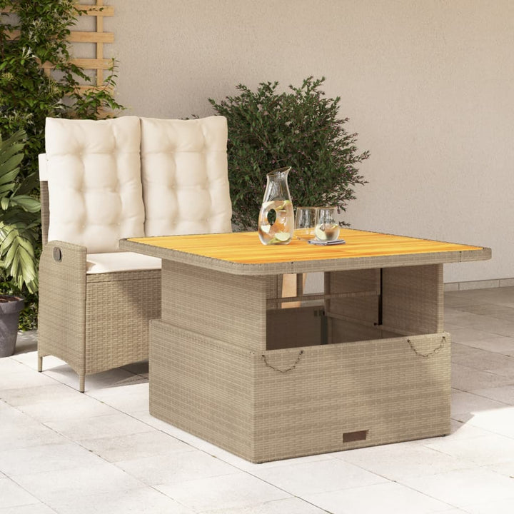 Set Mobilier De Grădină, 2 Piese, Cu Perne, Bej, Poliratan