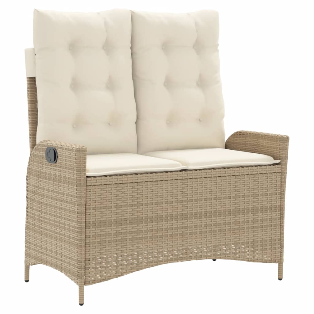 Set Mobilier De Grădină, 2 Piese, Cu Perne, Bej, Poliratan