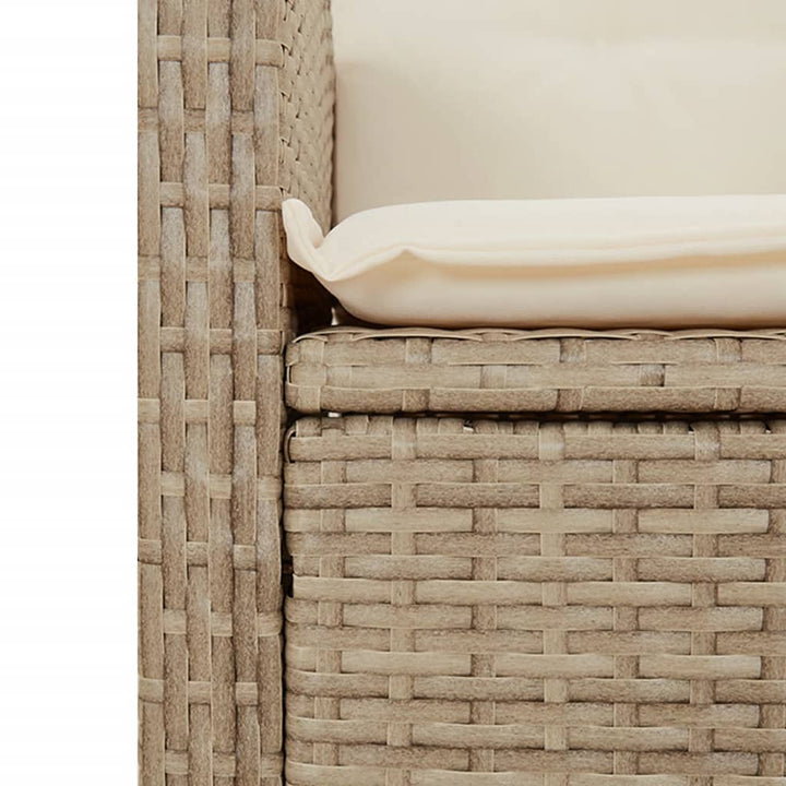 Set Mobilier De Grădină, 2 Piese, Cu Perne, Bej, Poliratan