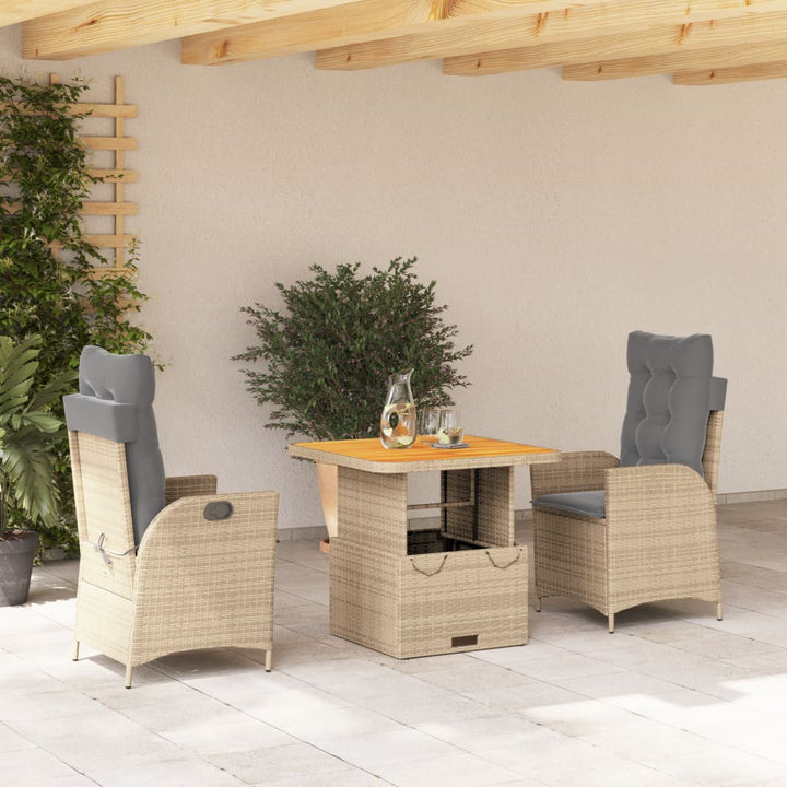 Set Mobilier De Grădină, 2 Piese, Cu Perne, Bej, Poliratan