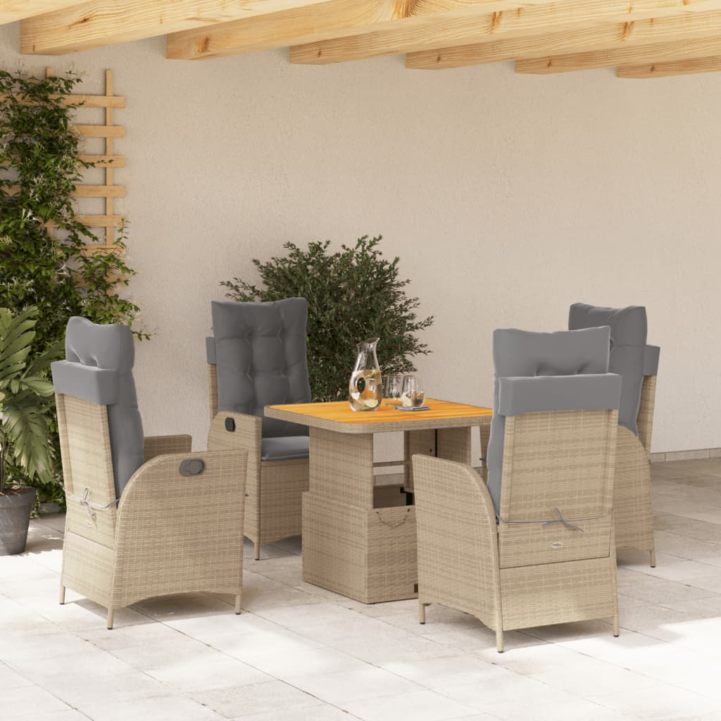 Set Mobilier De Grădină, 2 Piese, Cu Perne, Bej, Poliratan