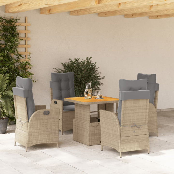Set Mobilier De Grădină, 2 Piese, Cu Perne, Bej, Poliratan