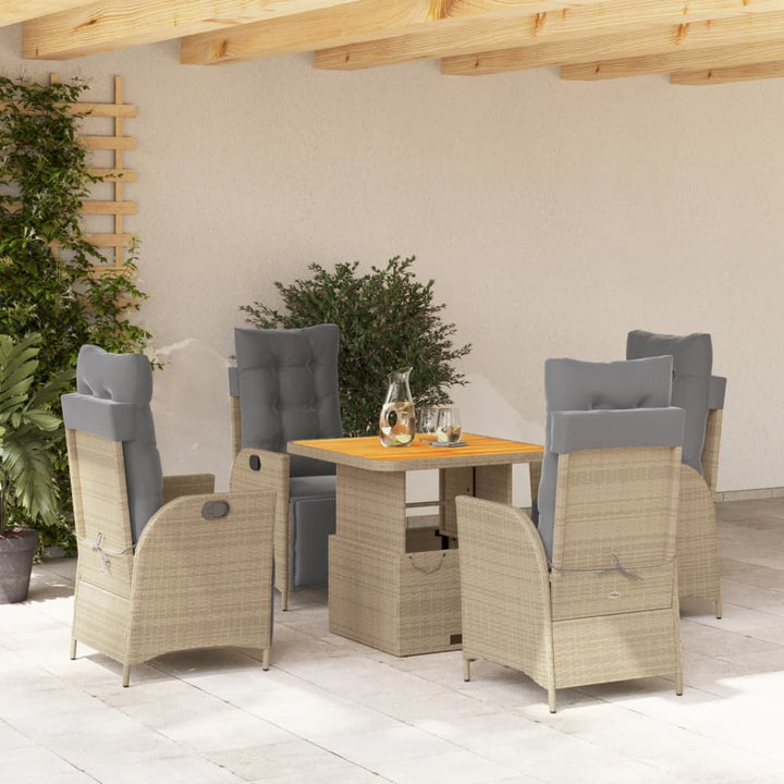 Set Mobilier De Grădină, 2 Piese, Cu Perne, Bej, Poliratan