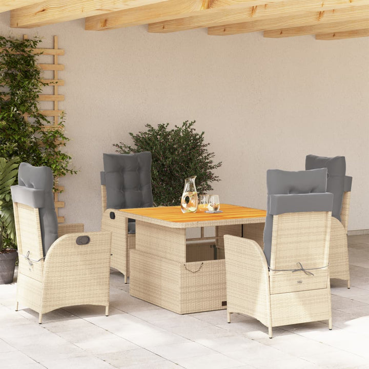 Set Mobilier De Grădină, 2 Piese, Cu Perne, Bej, Poliratan