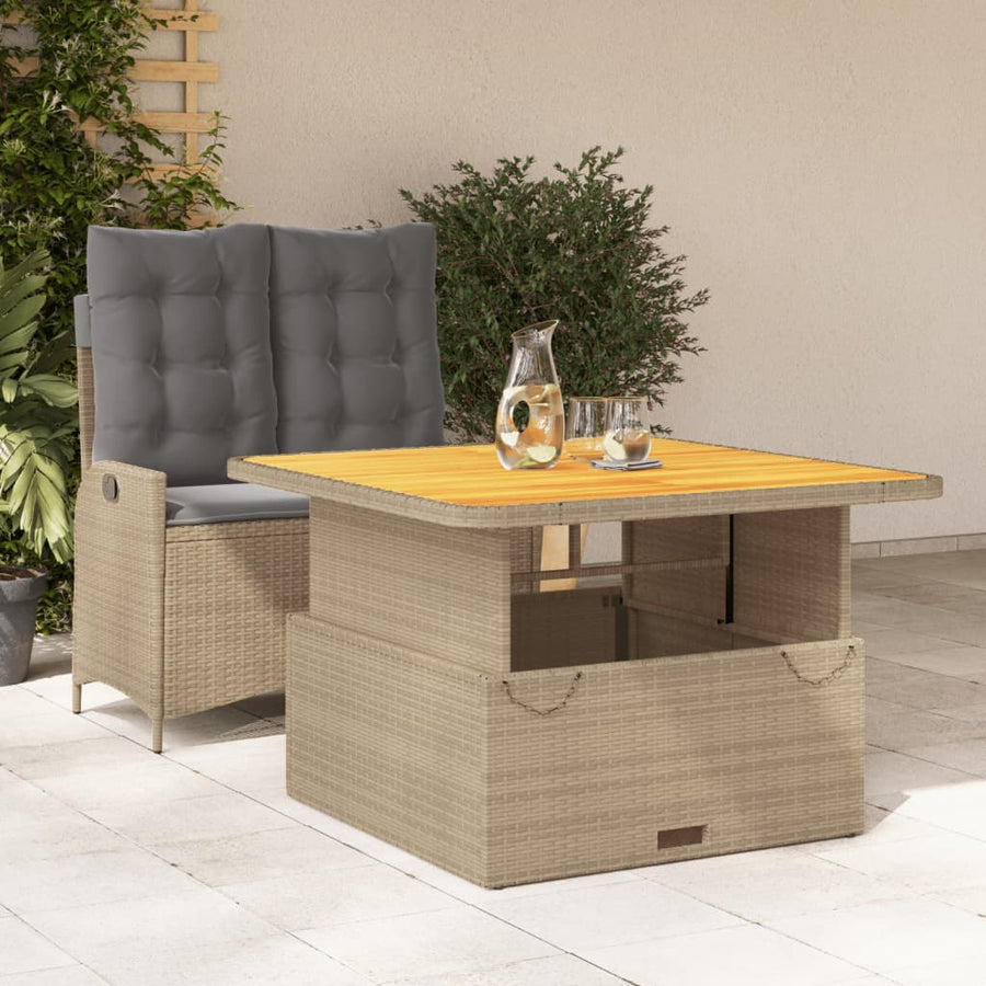 Set Mobilier De Grădină, 2 Piese, Cu Perne, Bej, Poliratan