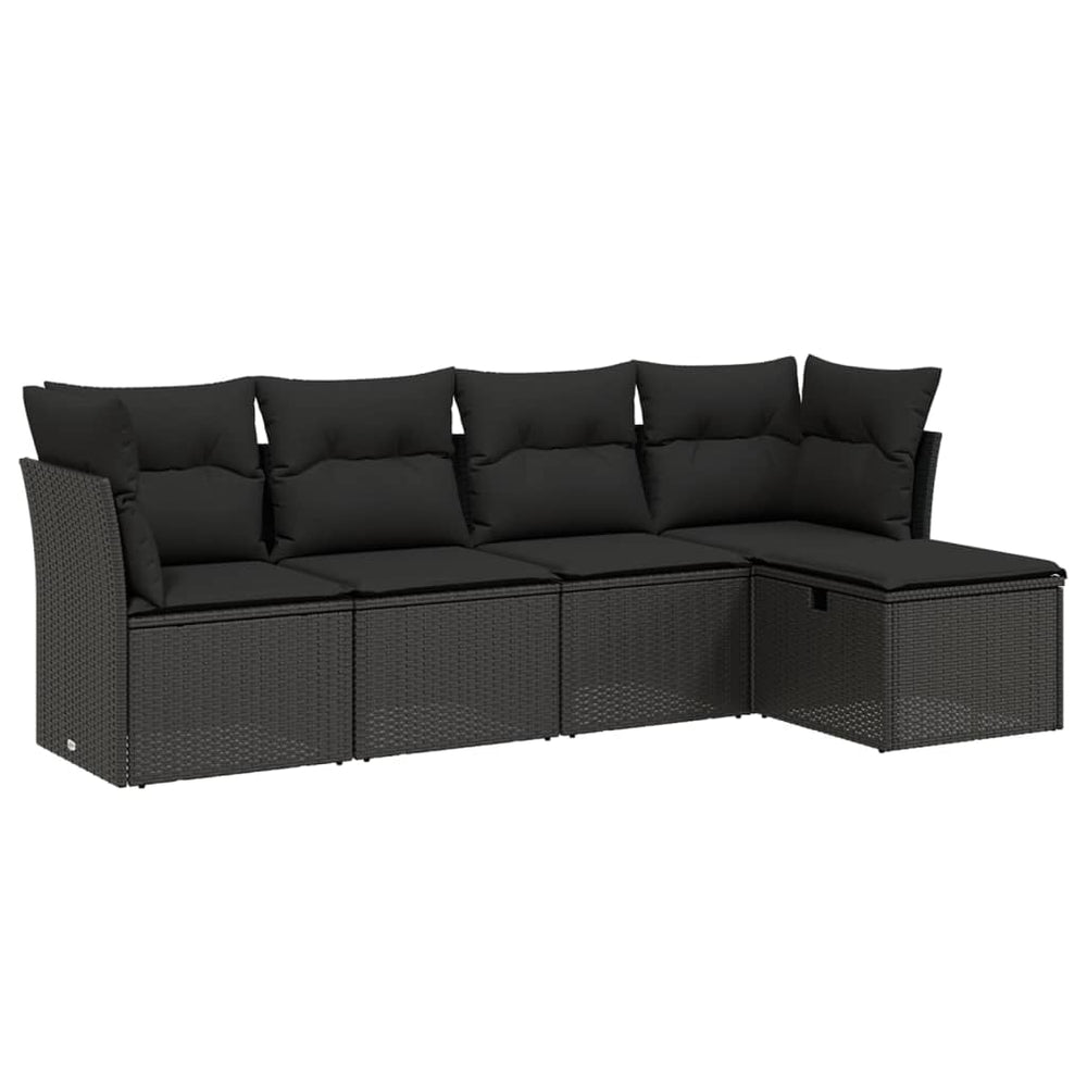 Set Mobilier De Grădină Cu Perne, 5 Piese, , Poliratan