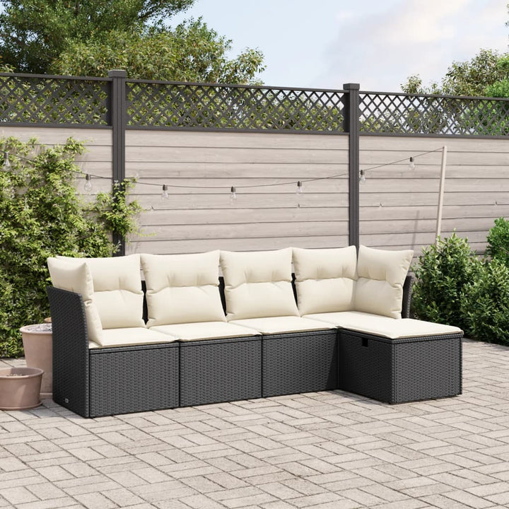 Set Mobilier De Grădină Cu Perne, 5 Piese, , Poliratan