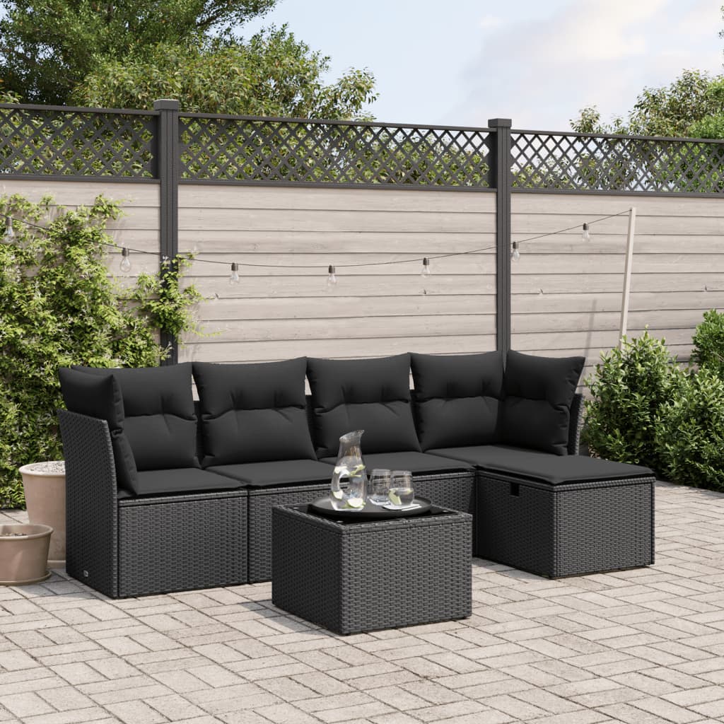 Set Mobilier De Grădină Cu Perne, 5 Piese, , Poliratan