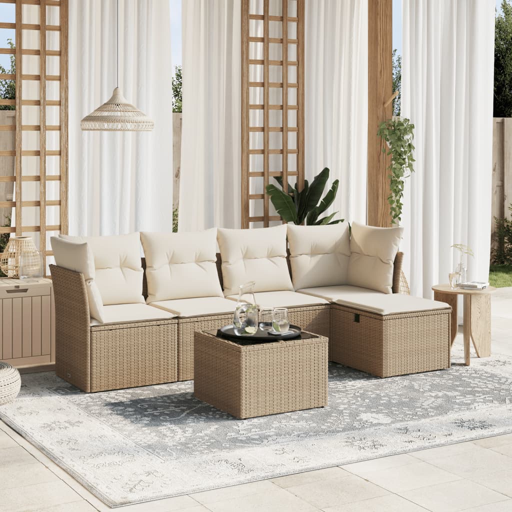 Set Mobilier De Grădină Cu Perne, 5 Piese, , Poliratan