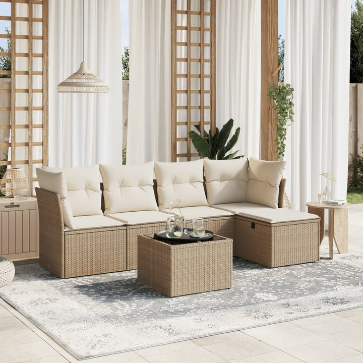 Set Mobilier De Grădină Cu Perne, 5 Piese, , Poliratan