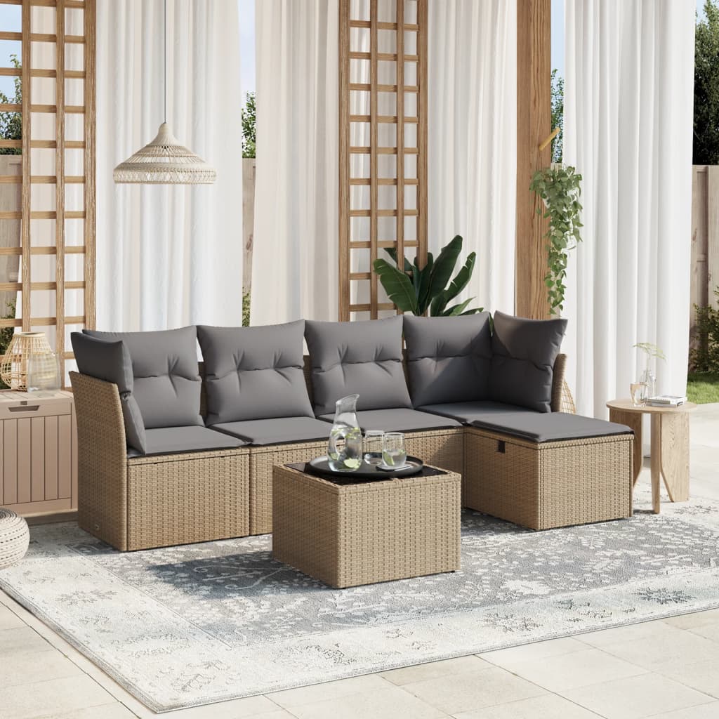 Set Mobilier De Grădină Cu Perne, 5 Piese, , Poliratan