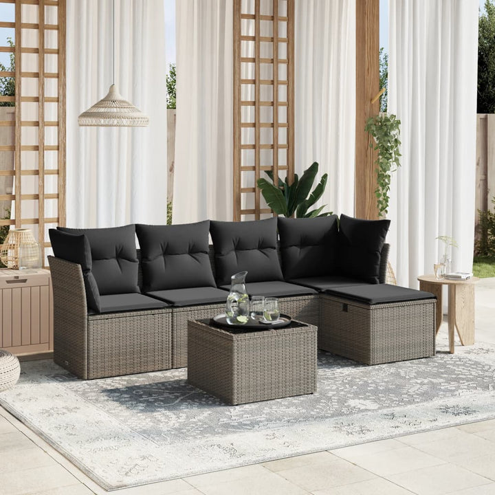 Set Mobilier De Grădină Cu Perne, 5 Piese, , Poliratan