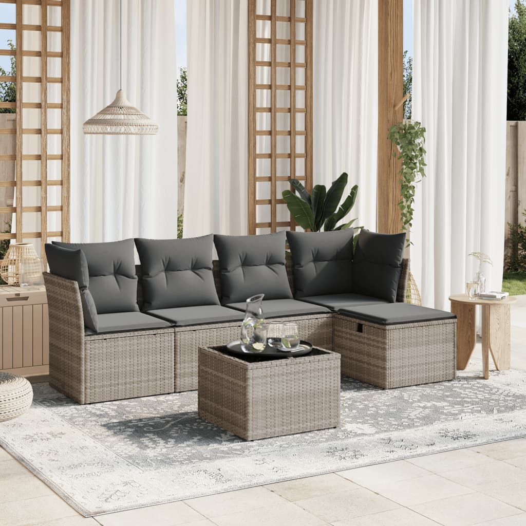 Set Mobilier De Grădină Cu Perne, 5 Piese, , Poliratan