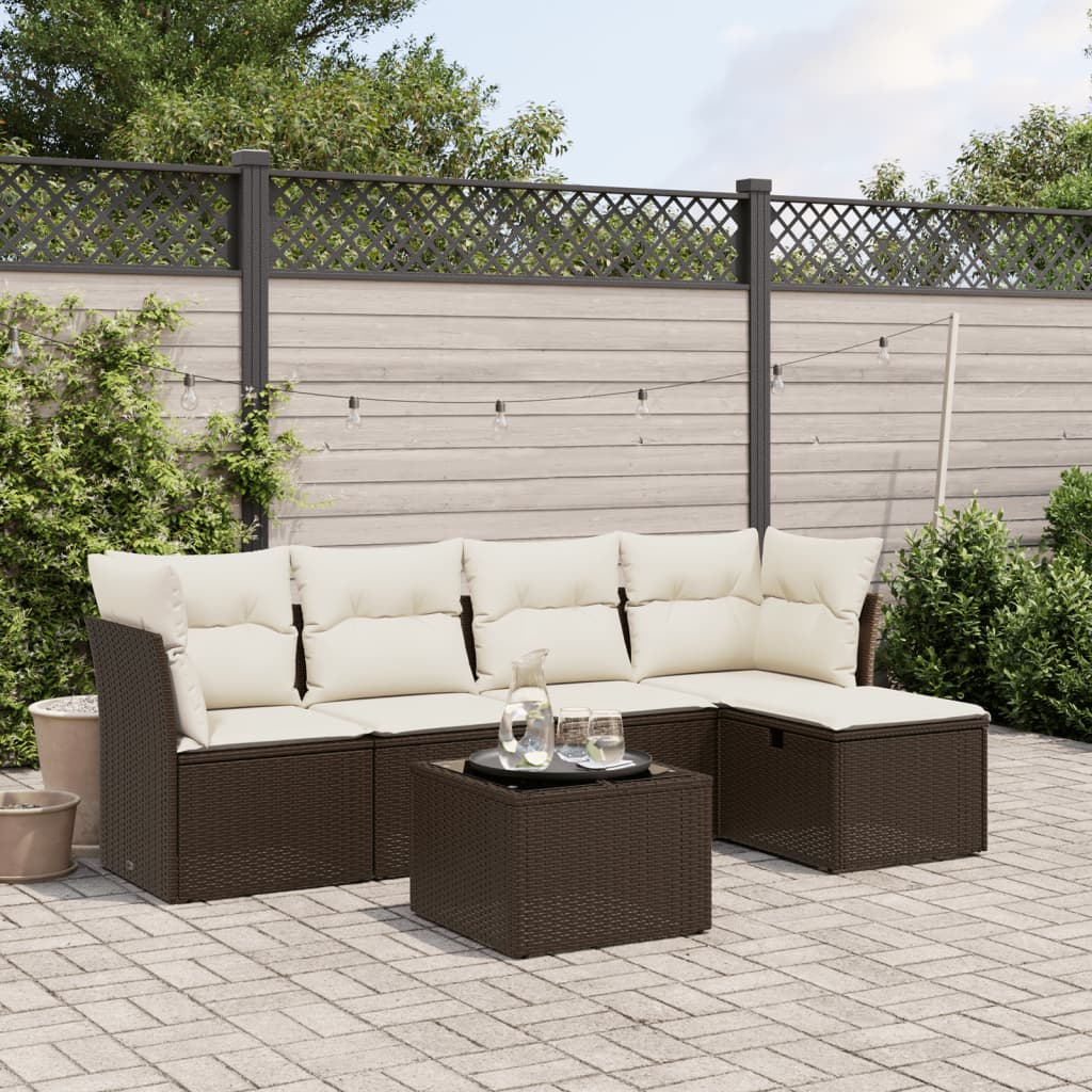 Set Mobilier De Grădină Cu Perne, 5 Piese, , Poliratan