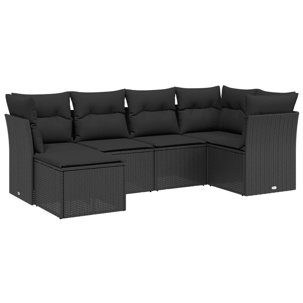 Set Mobilier De Grădină Cu Perne, 6 Piese, , Poliratan