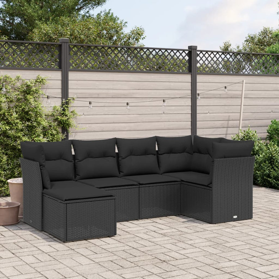 Set Mobilier De Grădină Cu Perne, 6 Piese, , Poliratan