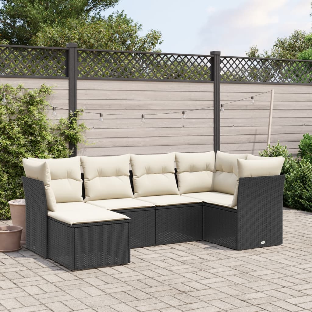 Set Mobilier De Grădină Cu Perne, 6 Piese, , Poliratan