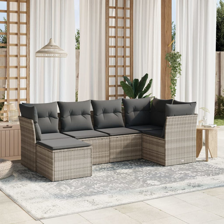 Set Mobilier De Grădină Cu Perne, 6 Piese, , Poliratan