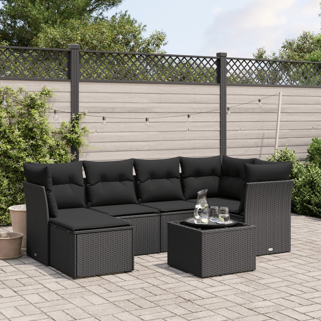 Set Mobilier De Grădină Cu Perne, 6 Piese, , Poliratan