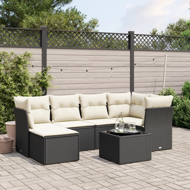 Set Mobilier De Grădină Cu Perne, 6 Piese, , Poliratan