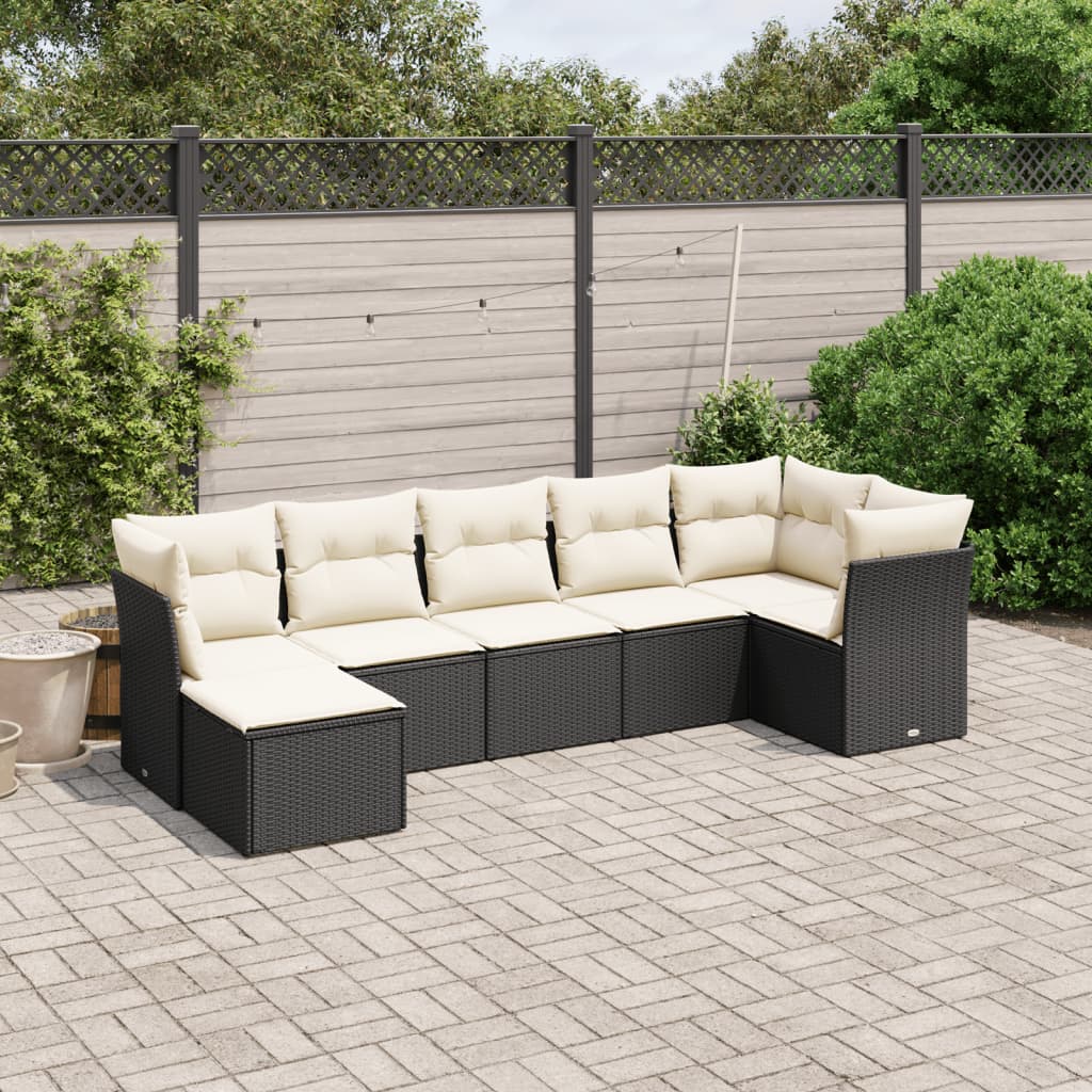 Set Canapele De Grădină Cu Perne, 8 Piese, Maro, Poliratan