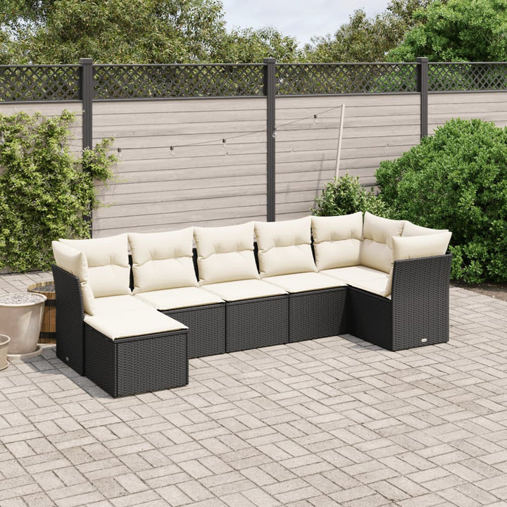 Set Canapele De Grădină Cu Perne, 8 Piese, Maro, Poliratan