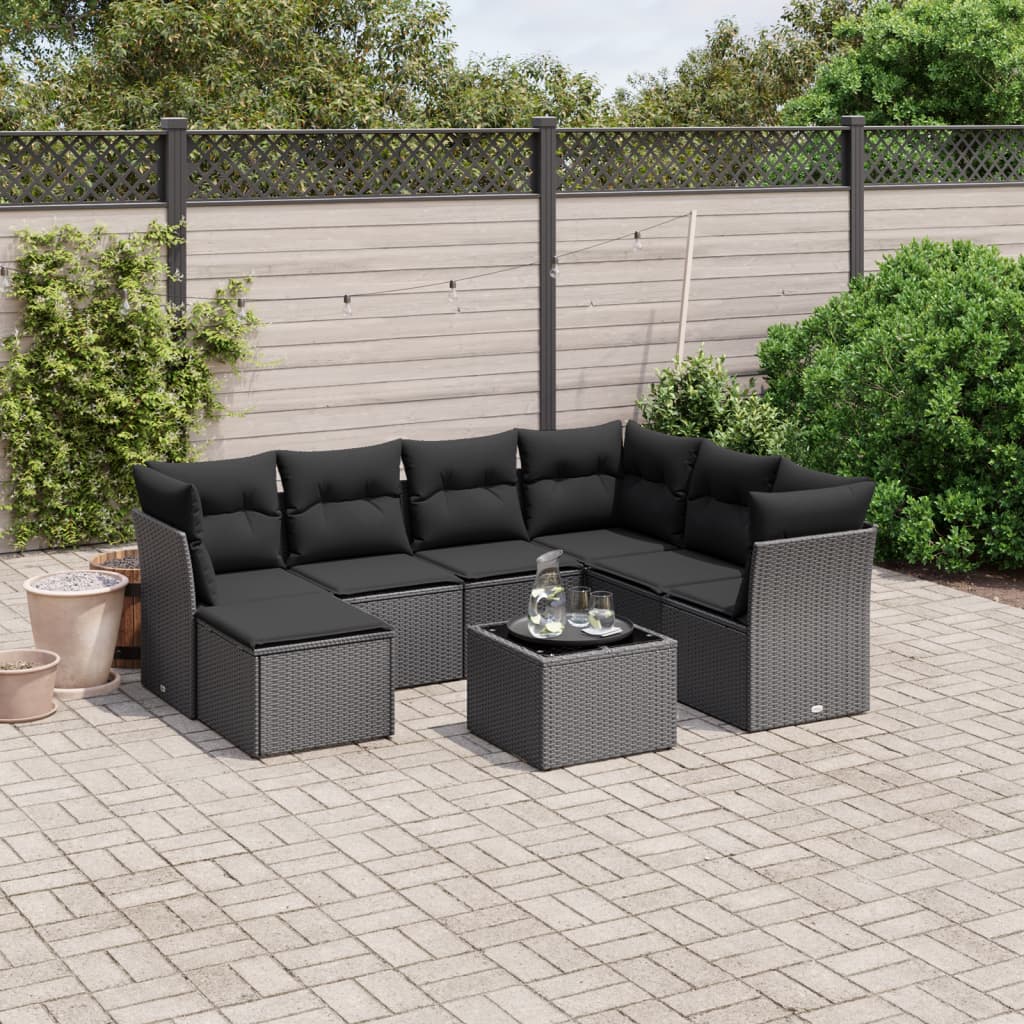 Set Canapele De Grădină, 7 Piese, Cu Perne, , Poliratan