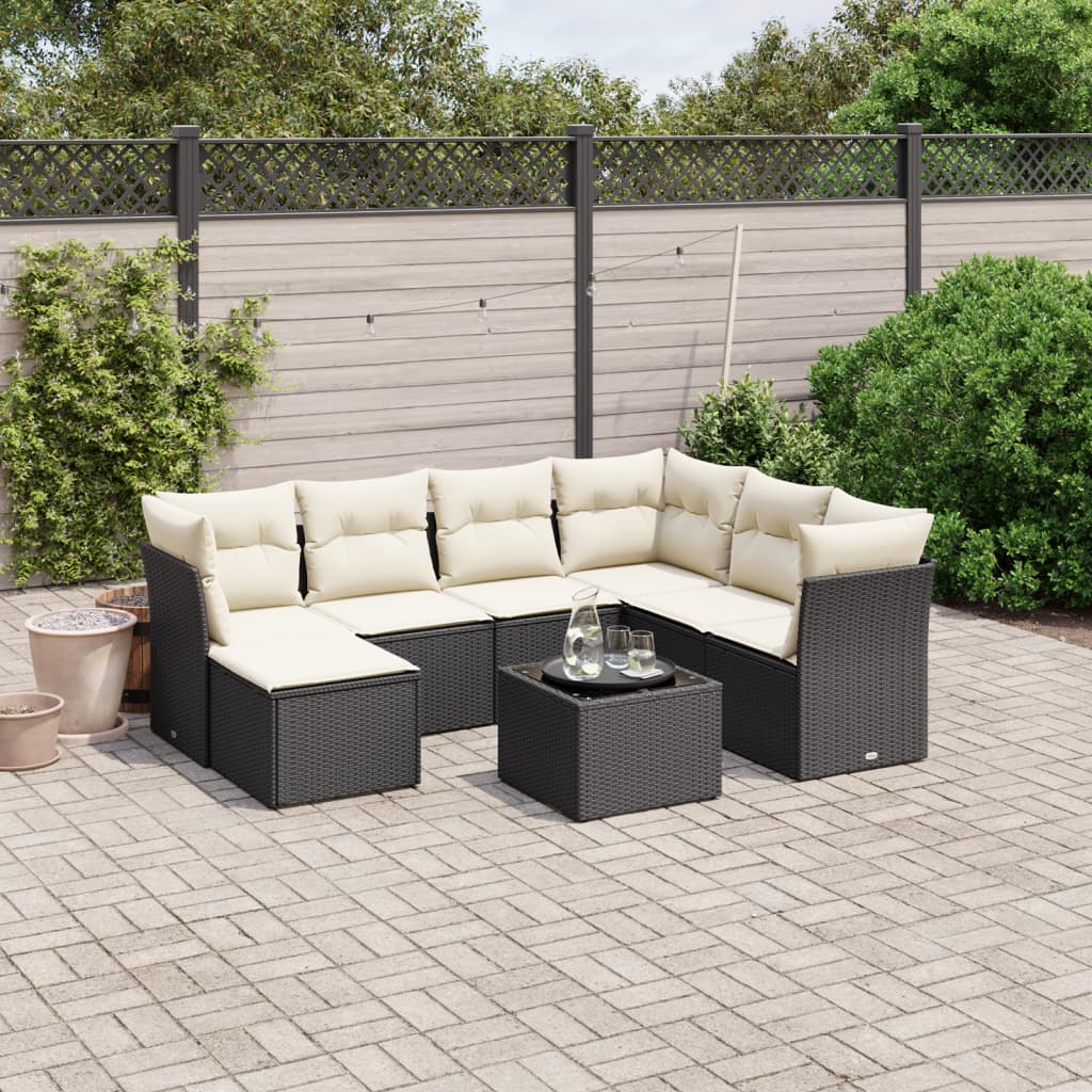 Set Canapele De Grădină, 7 Piese, Cu Perne, , Poliratan