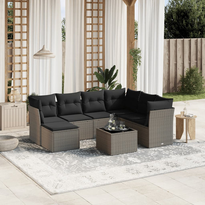 Set Canapele De Grădină, 7 Piese, Cu Perne, , Poliratan