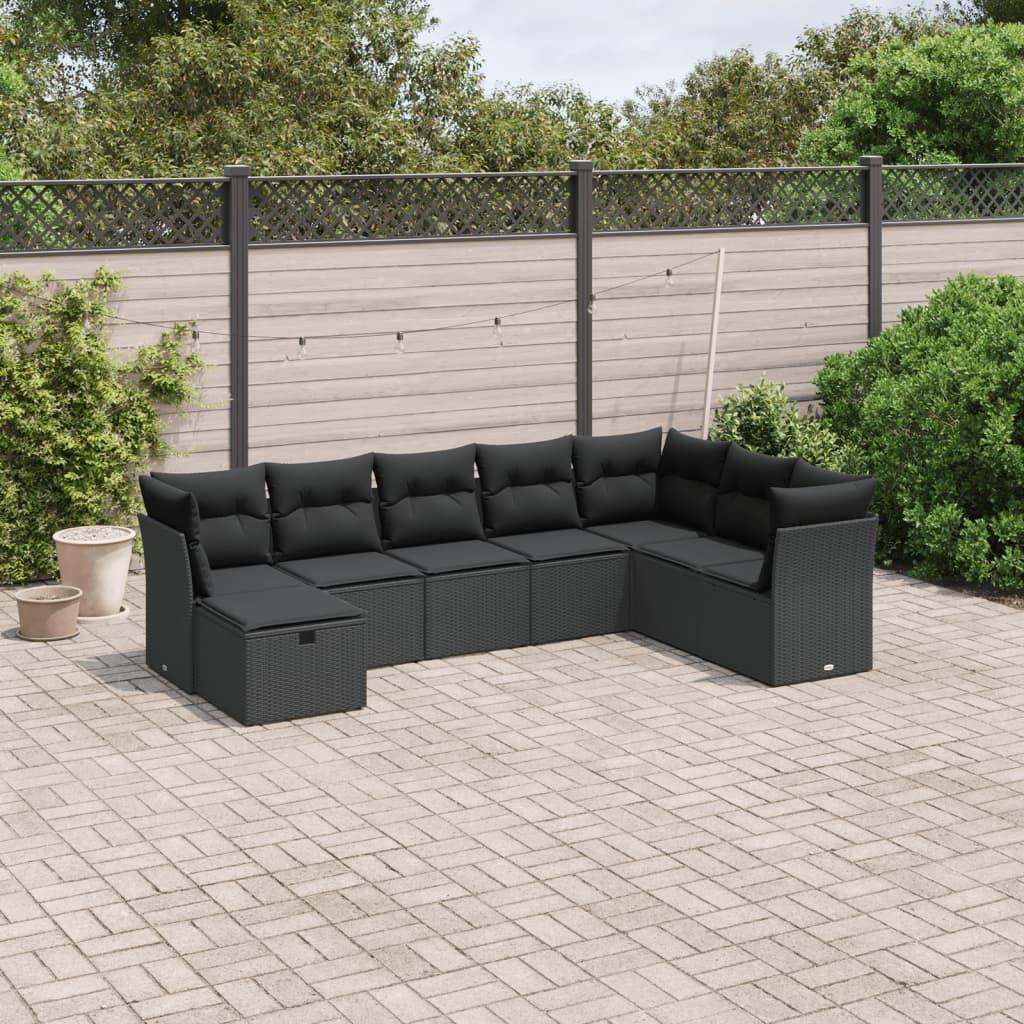 Set Canapele De Grădină, 8 Piese, Cu Perne, Bej, Poliratan